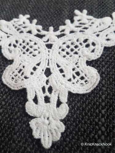 Off White Crochet Leaf Floral Applique, Wedding Sash, Gowns